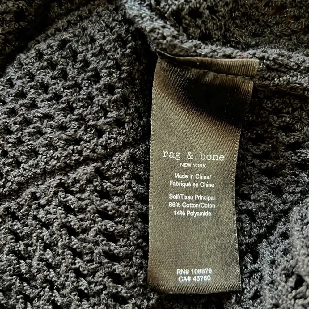 Rag & Bone Renee Crochet Knit Midi Dress Black NWOT